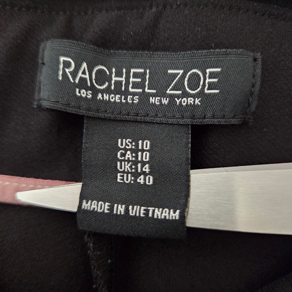 Rachel Zoe‎ Black Slim Leg Trousers High Rise Stretch Dress Pants Womens Size 10 - Picture 5 of 6